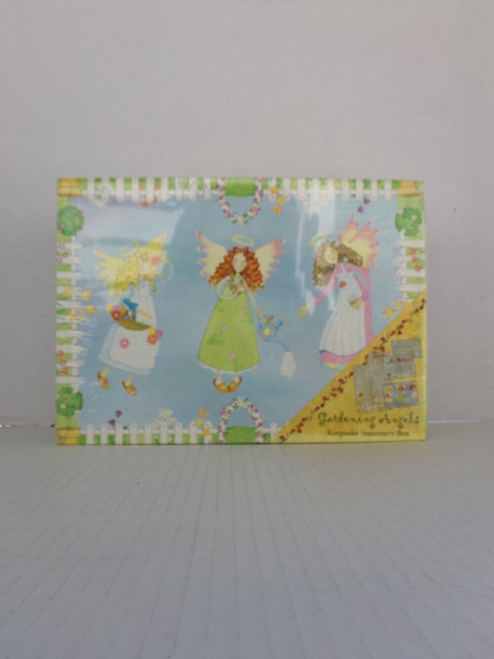 New NWT Vintage 1998 Whimsical Gardening Angels Keepsake Stationary In Box